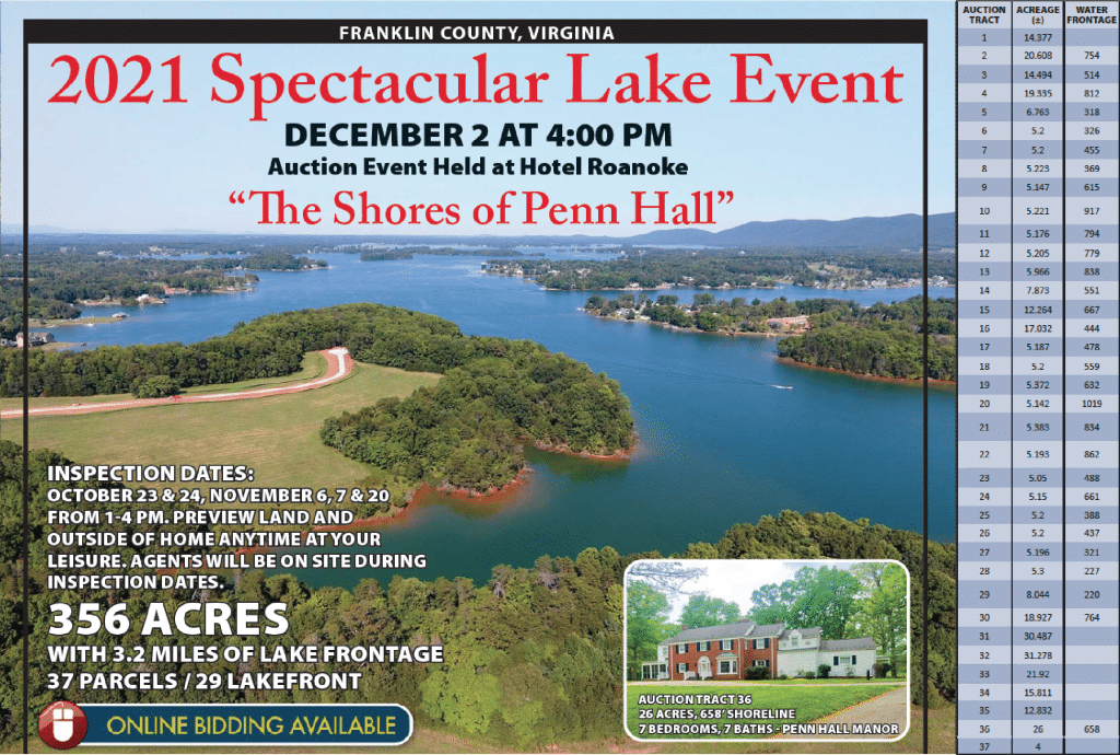 Upcoming AuctionSmith Mountain Lake Land Auction